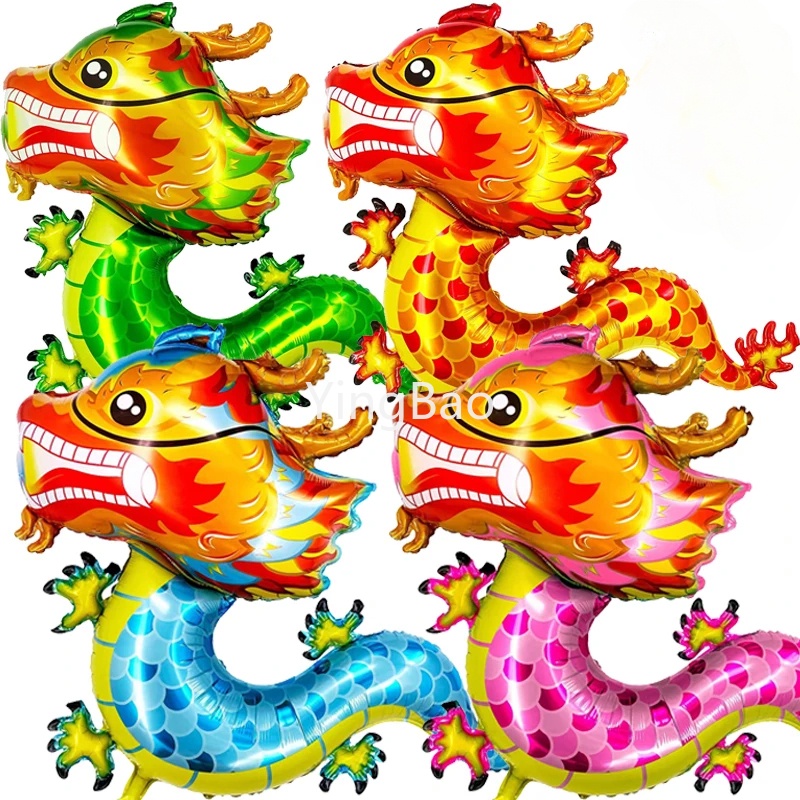 3D Large Chinese Dragon Foil Balloon 2024 New Year Party Decoration