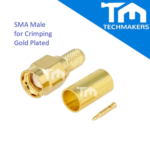 1 Set of SMA Connector Male Plug RF Adapter Crimp Plug for Coax RG174 RG316 LMR100 Cable Gold Plating Gold Plated DIY