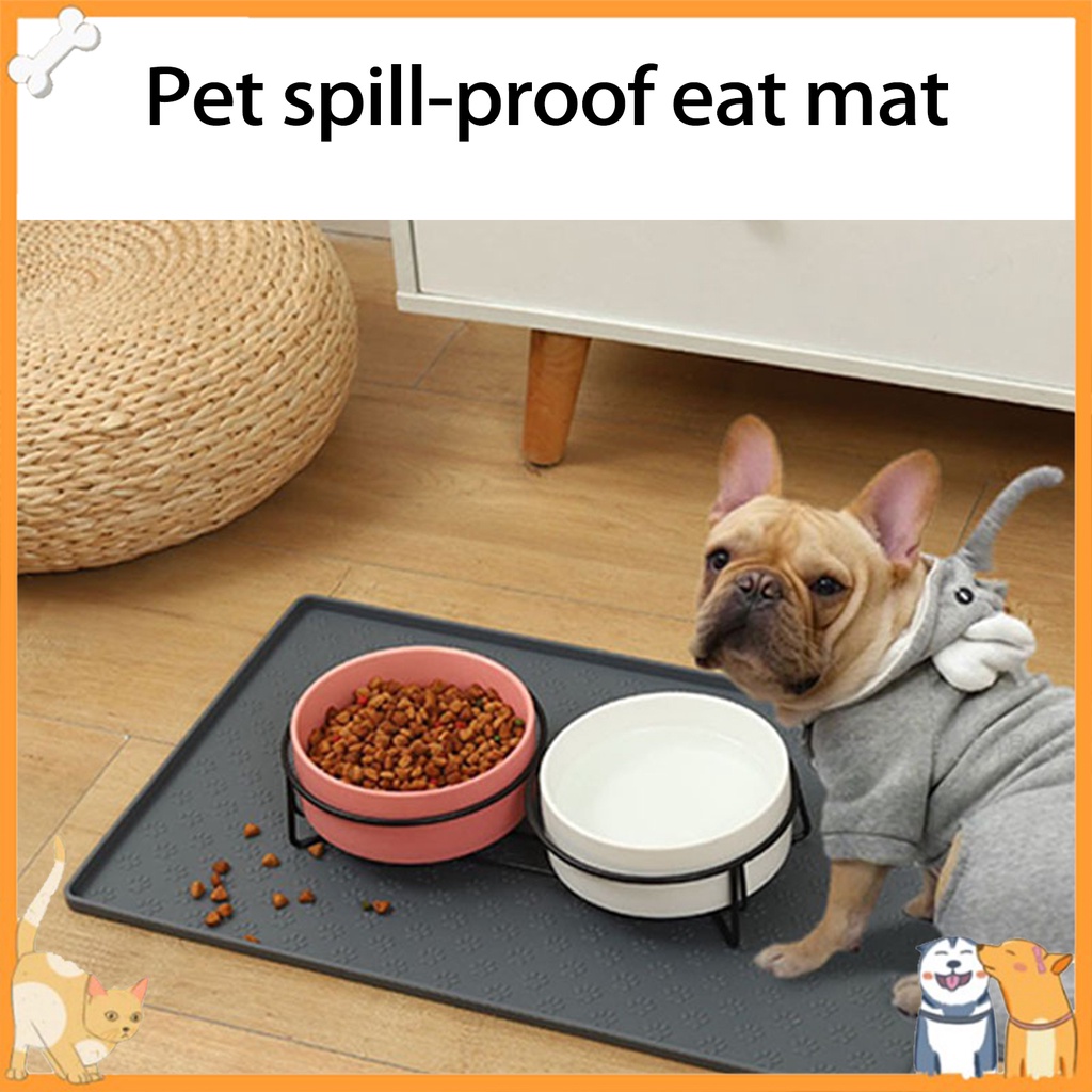[vip]Pet Bowl Mat Flexible Tearresistant Waterproof Smooth Surface