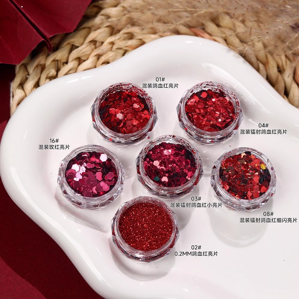 Pigeon Blood Red Glitter Laser Flash Powder New Explosive Sparkle ...