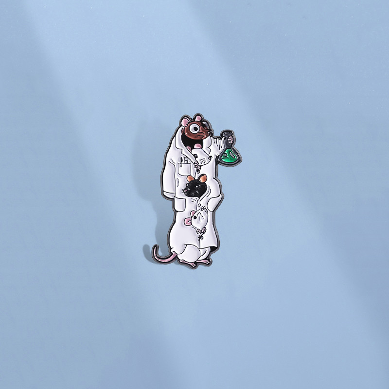 Funny Science Lab Mouse Brooch Cartoon Chemistry Laboratory Pin ...