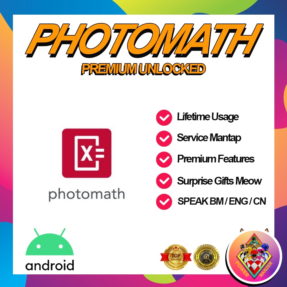 Photomath Premium Unlocked for Android👑 [ LIFETIME PREMIUM]👑[NO VIRUS]👑[100 WORKING] Shopee