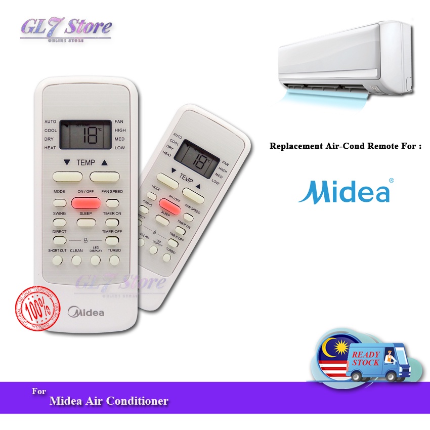 MIDEA AIR COND REMOTE CONTROL RG51A(2)/E RG51A/E REMOTE AIR COND MIDEA ...