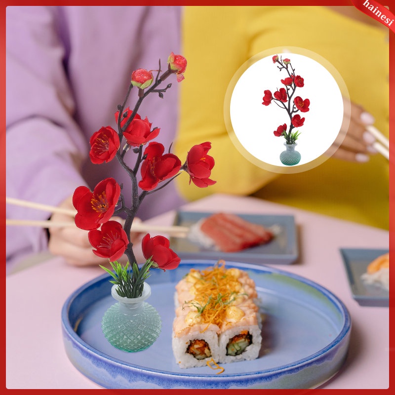 Fish Bowl Decorations Tank Ornaments Faux Plant Sushi Tray Dish Steak Plate Sashimi Serving