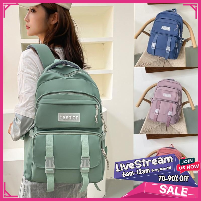 44cm Minimalist Pastel Colors Korean Style Backpack School Bag Korean ...
