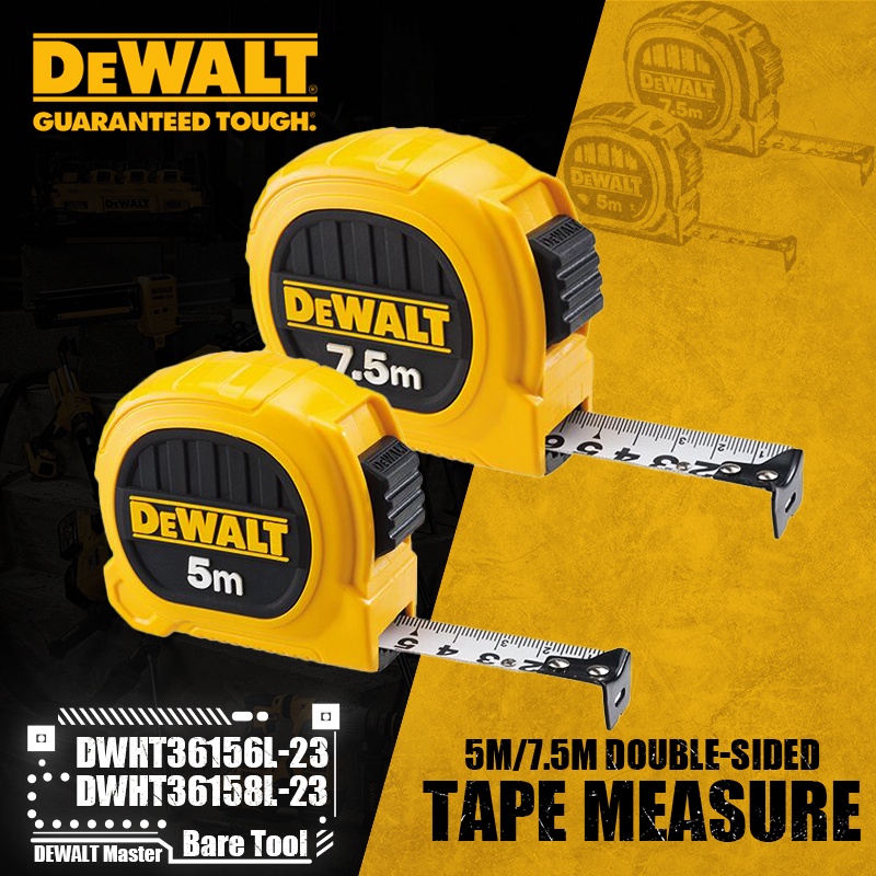 DEWALT DWHT36156L23/DWHT36158L23 5M 7.5M DoubleSided Tape Measure
