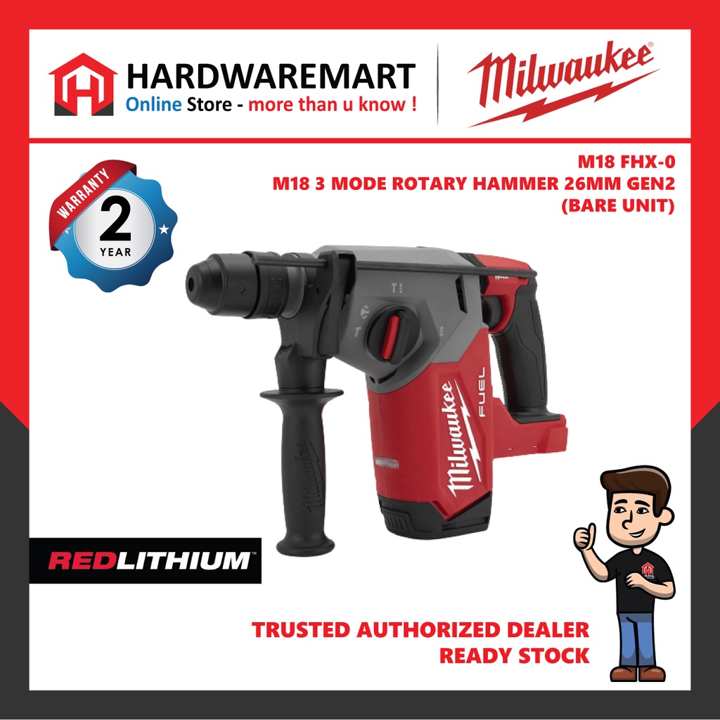 Milwaukee M18 FHX Fuel 3 Mode Rotary Hammer 26MM 2.7J GEN2 / New Model