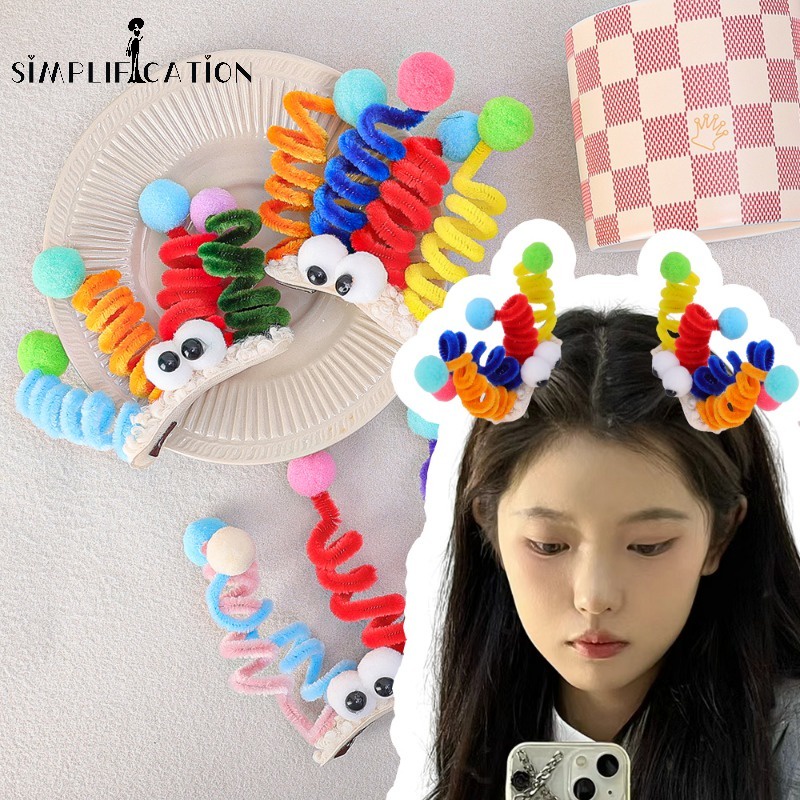 1 Pc Cute Colorful Plush Twister HairPins Cartoon Funny Twister Stick
