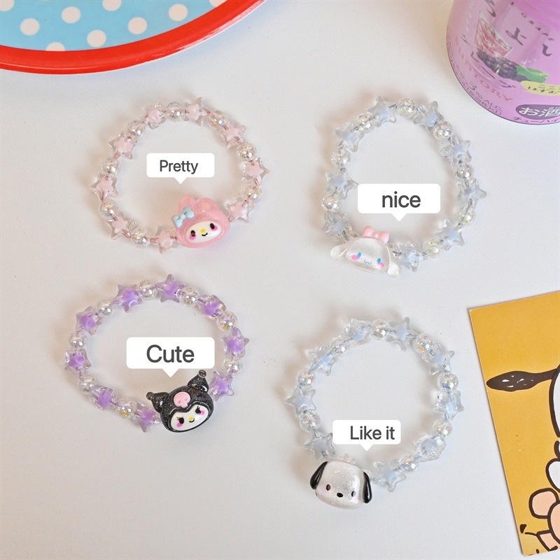 Bracelet Kuromi Sanrio à Breloques – Bijoux Kawaii Ajustable Pour Fille, Idéal Cadeau Anniversaire Ou Fête