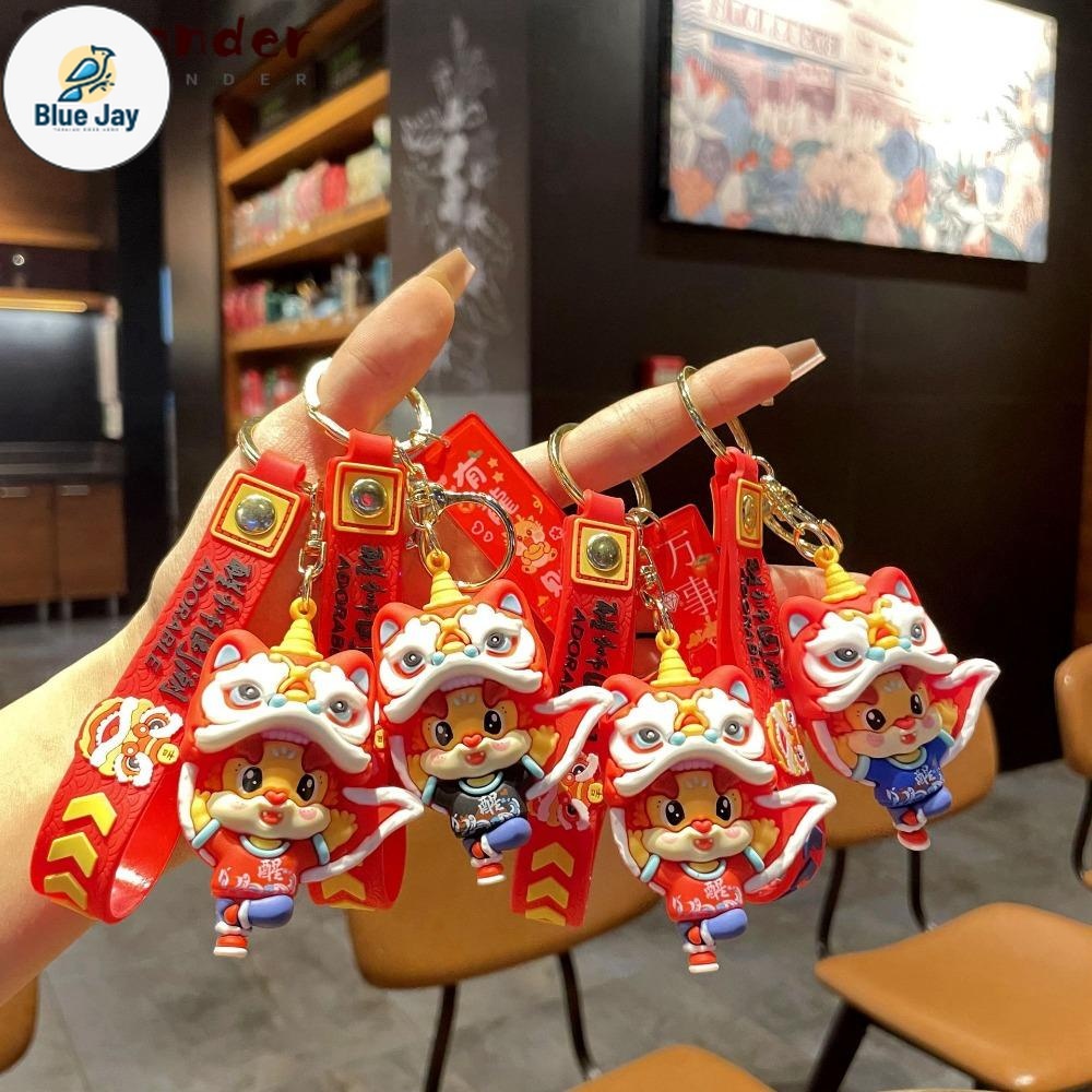 LUOZZY Chinese Keychain Rhinestone Dragon Keyring Chinese New Year Fengshui Zodiac...