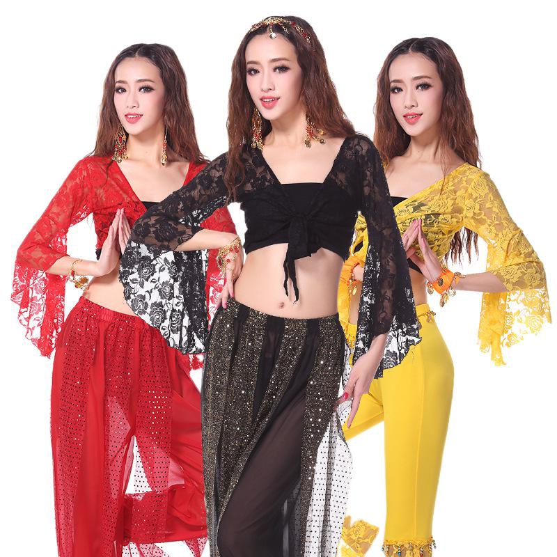 Adult Square Dance Suit Belly Dance Top Trumpet Sleeve Practice Shawl ...