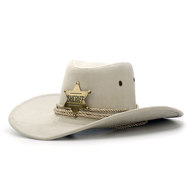 Western Cowboy Hat Retro Sheriff Sheriff Badge Hat Riding Travel ...