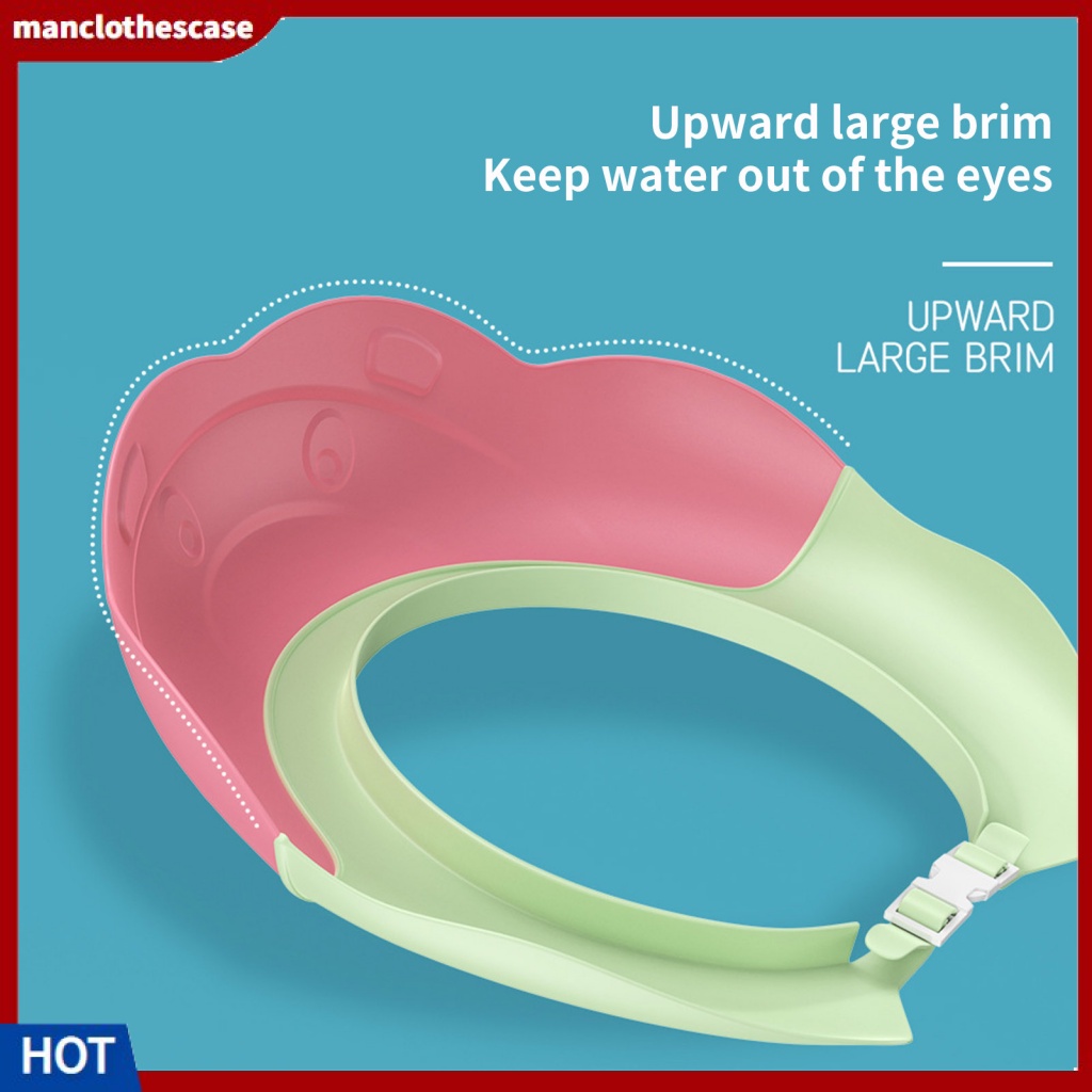 manclothescase Baby Shampoo Hat Wide Brim Adjustable Head Circumference