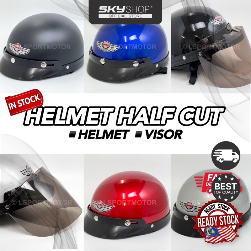 MHR DESIGN HELMET BRAND MTR HALF CUT MOTORCYCLE HELMET STENG SEPARUH