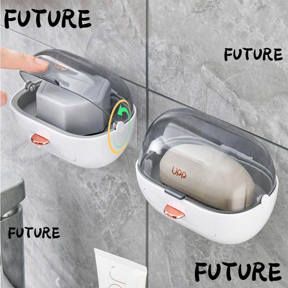 HLFUTU 2 Pcs Bathroom Soap Dishes, Plastic with Lid Soap Box, Strong