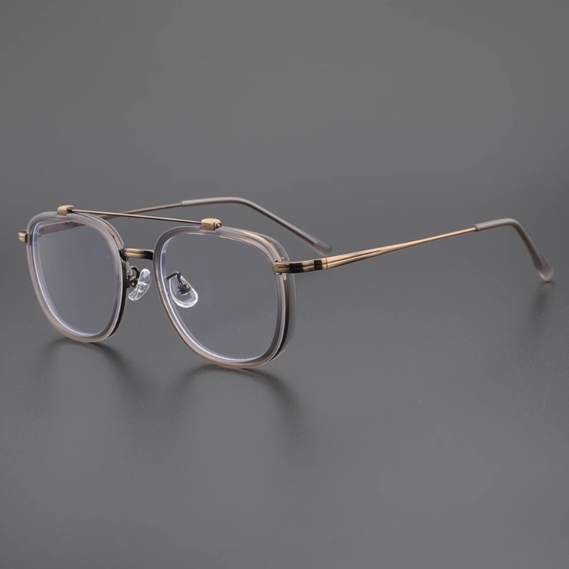 Retro Double Beam Glasses Frame TR90 Fashion Spectacles Men Women Anti ...