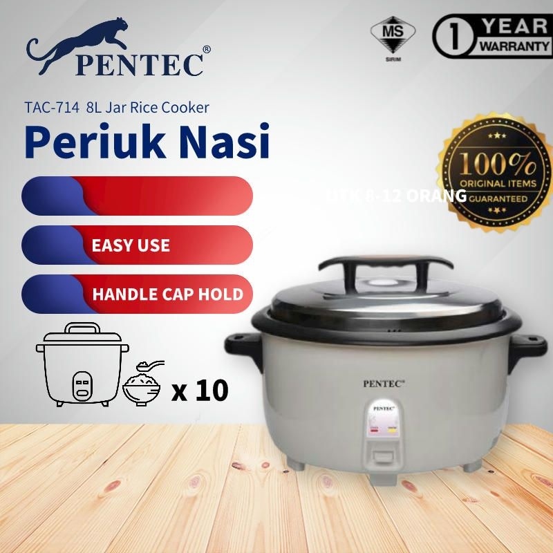 Pentec Rice Cooker TAC-714 8L Commercial Rice Cooker / periuk nasi ...