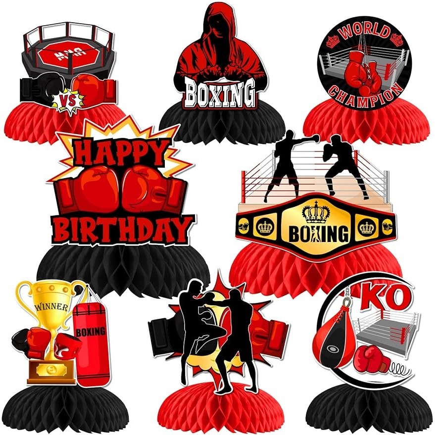 FANGLELAND 8 Pieces Boxing Birthday Centerpieces Boxing