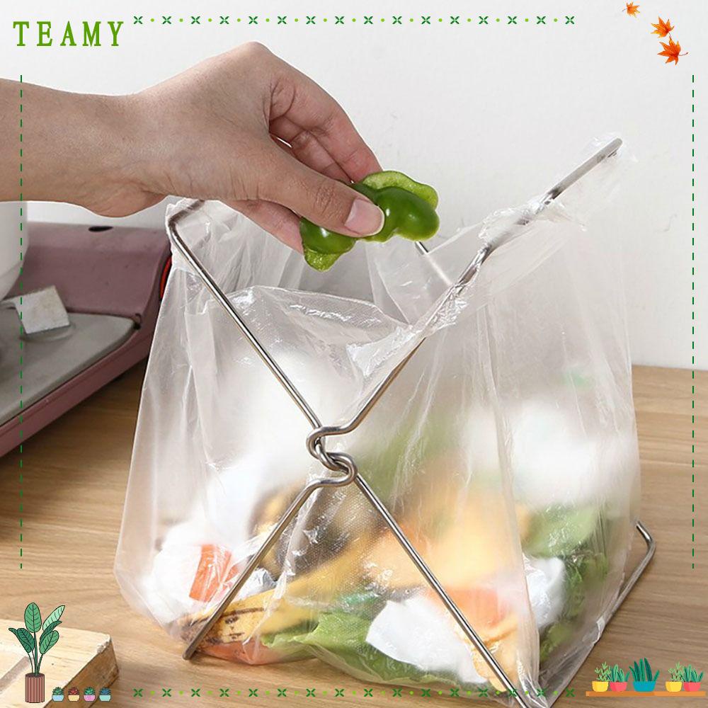 TEAMY Garbage Bag Rack, Table Type Easy To Store Garbage Storage Rack ...