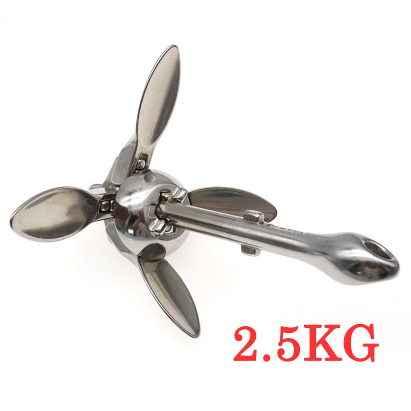 2.5kg Boat Folding Anchor Kayak Anchor Folding Grapnel Anchor Kit for