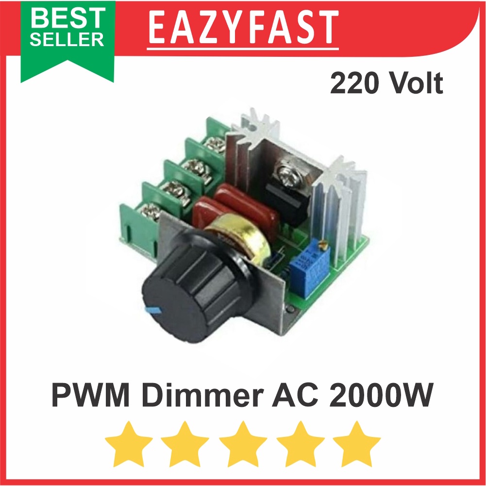 2000w Dimmer LED Light Heater Motor Speed Controller AC 220V 16A 2KW ...