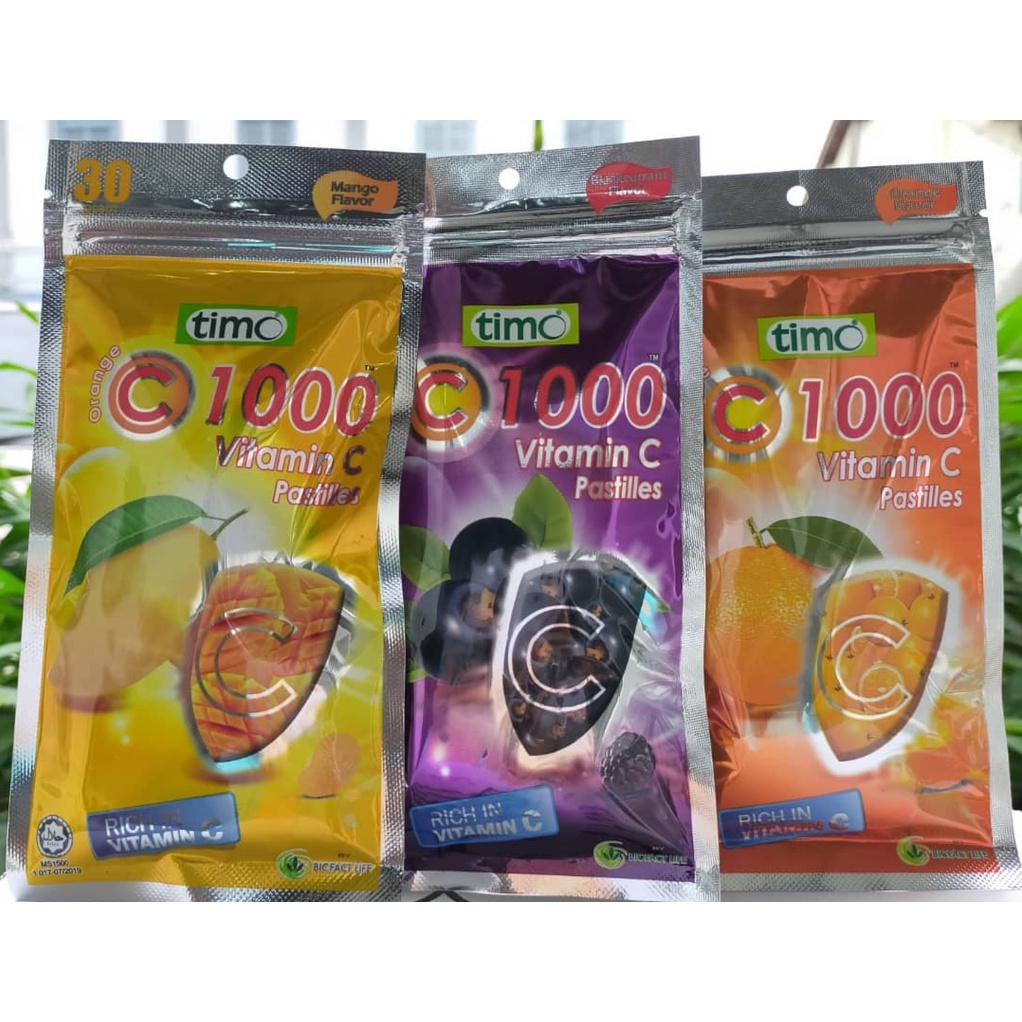 TIMO VITAMIN C PASTILLES 1000MG 30G (PACK) (EXP:10/2024) | Shopee Malaysia