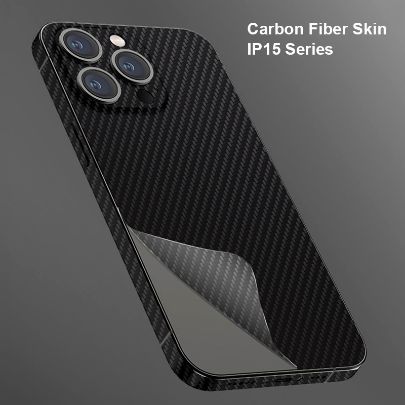 Carbon Fiber Decal Skin Compatible for iPhone 15 16 Pro Max Plus Plain ...