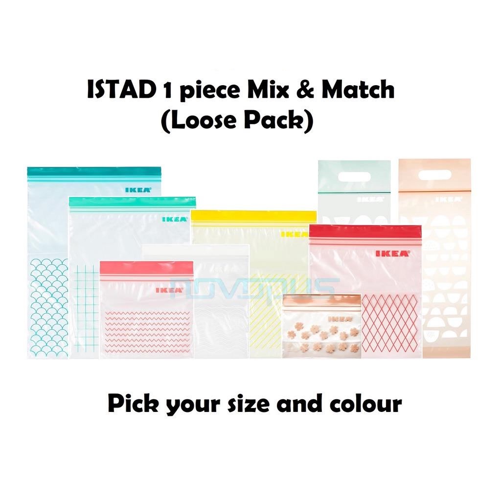 1PC IKEA ISTAD Zip Lock Resealable Zipper Bag Storage For Kitchen Suitable for Frozen Food LOOSE PACK Mix and Match