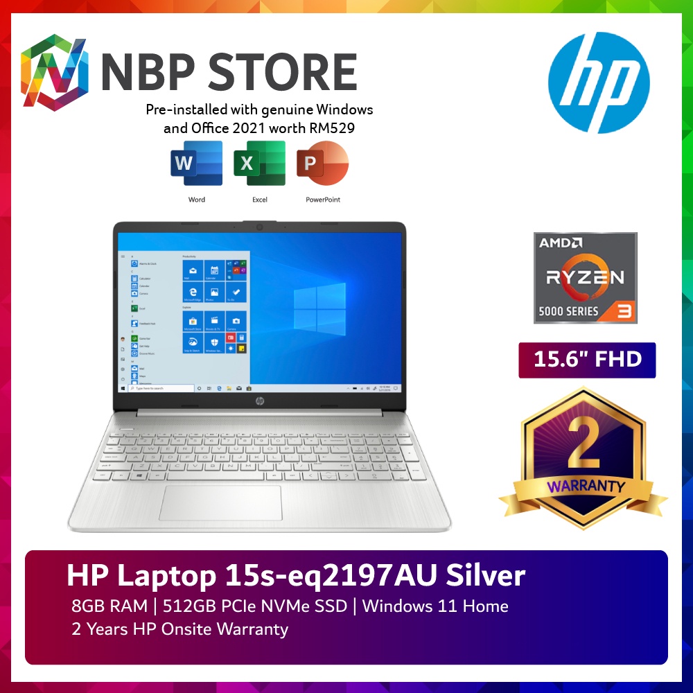 Hp 15s Eq2195au 15s Eq2196au 15s Eq2197au 156 Fhd Laptop Ryzen 3 5300u 8gb 512gb Ssd 3538