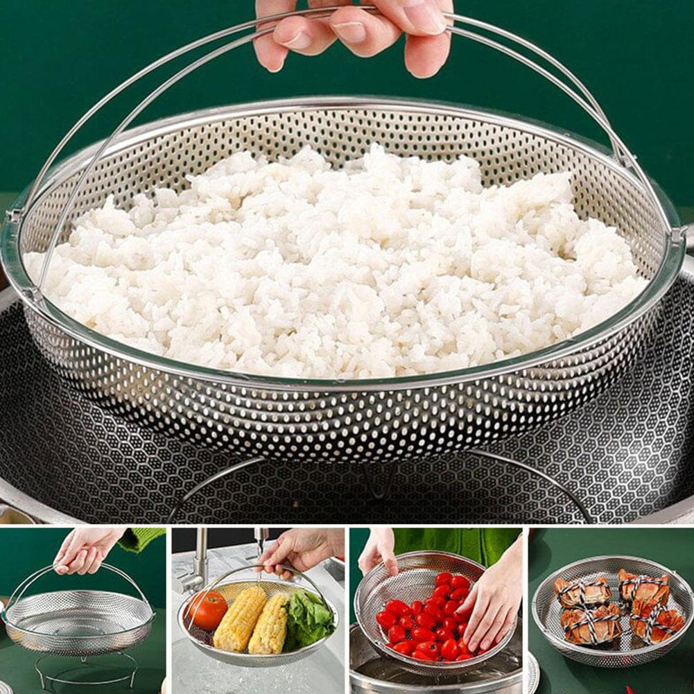 304 Stainless Steel Dense Hole Drainage Basket Vegetable Washing Basket ...