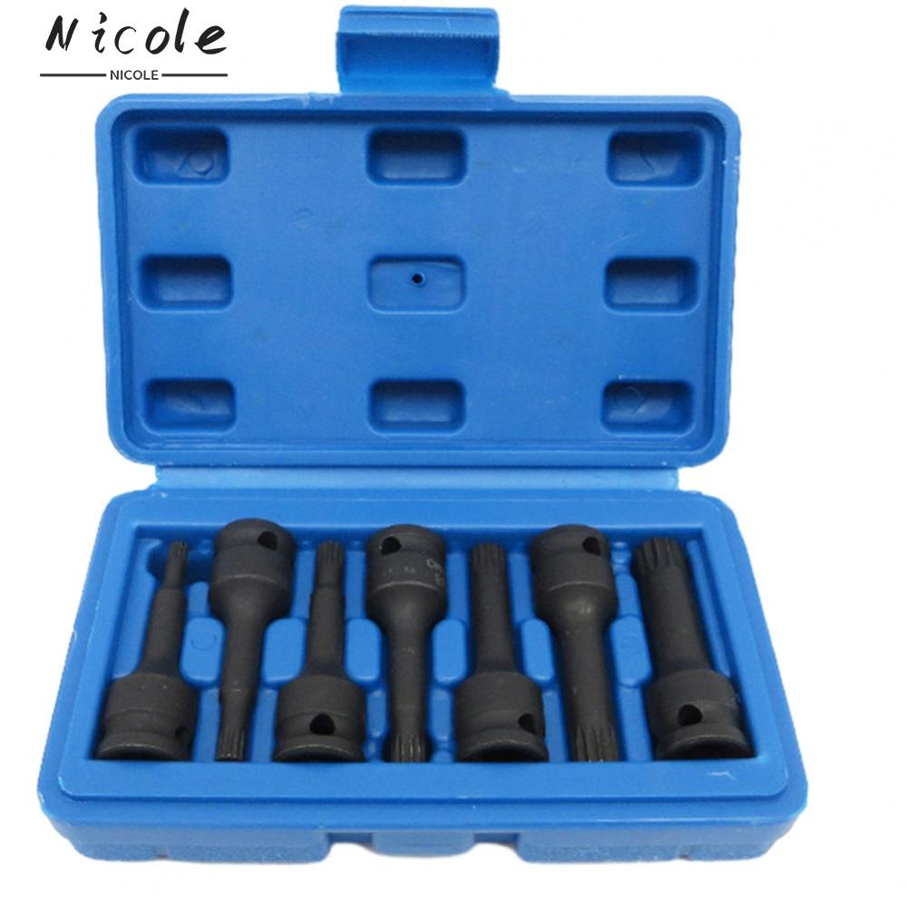 7pcs 3/8 Inch Drive Metric 12point Driver Impact Socket Bit Socket Set