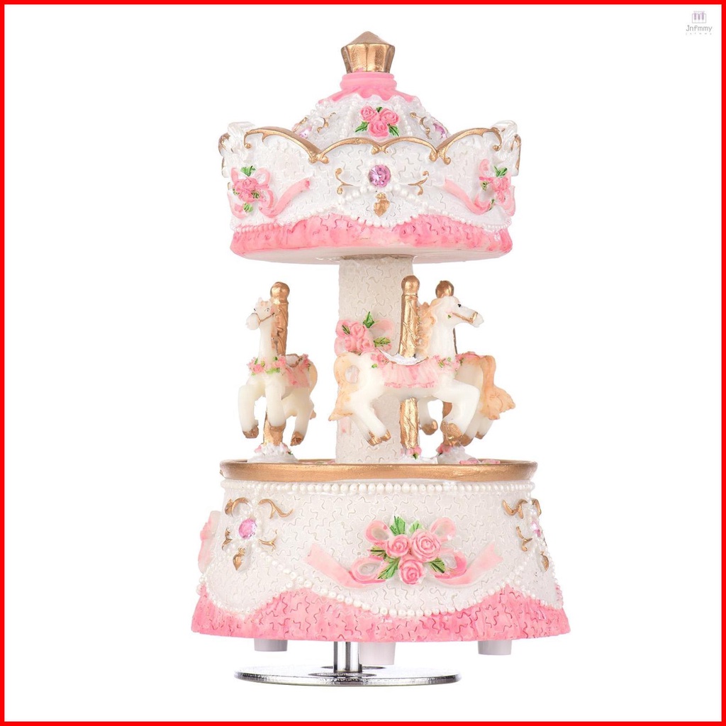 Unicorn Carousel Music Box with Color Changing LED Light - Captivating ...