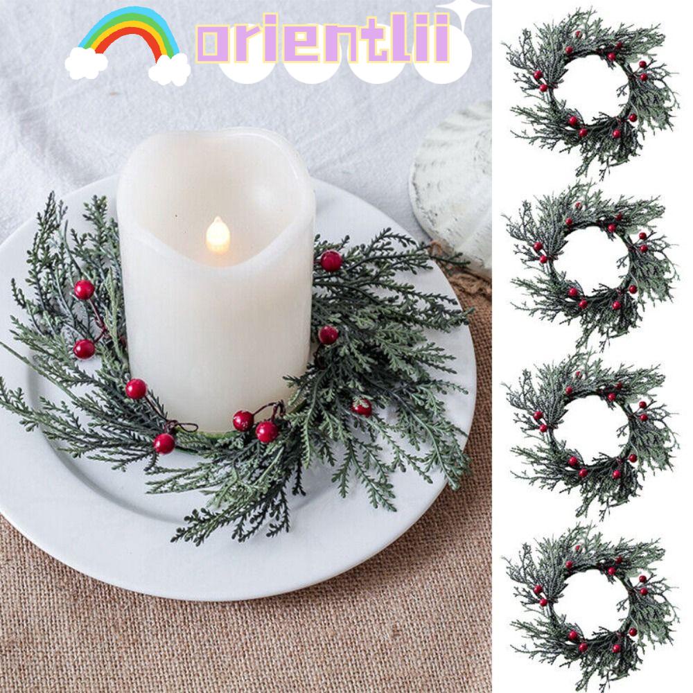 ORIENTLIIY Candle Holder Rings, Artificial 20cm Christmas Candle Rings