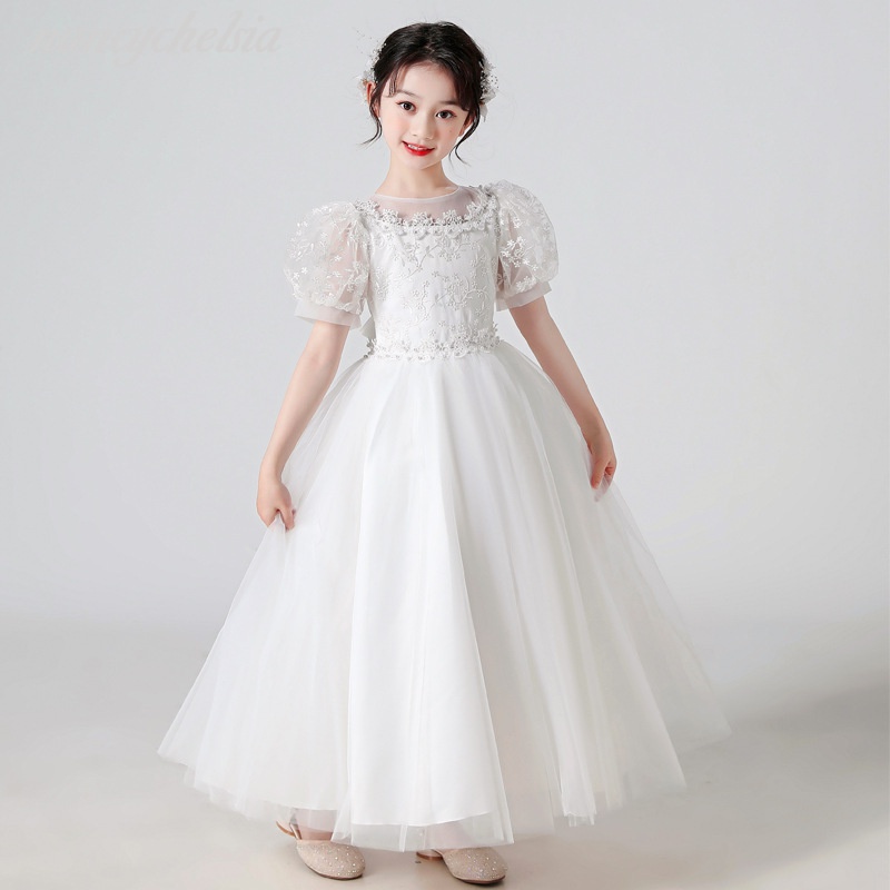 bridesmaid vintage style dresses Costume Lace Long Party Flower Girl Wedding Dress  Top Super Deals