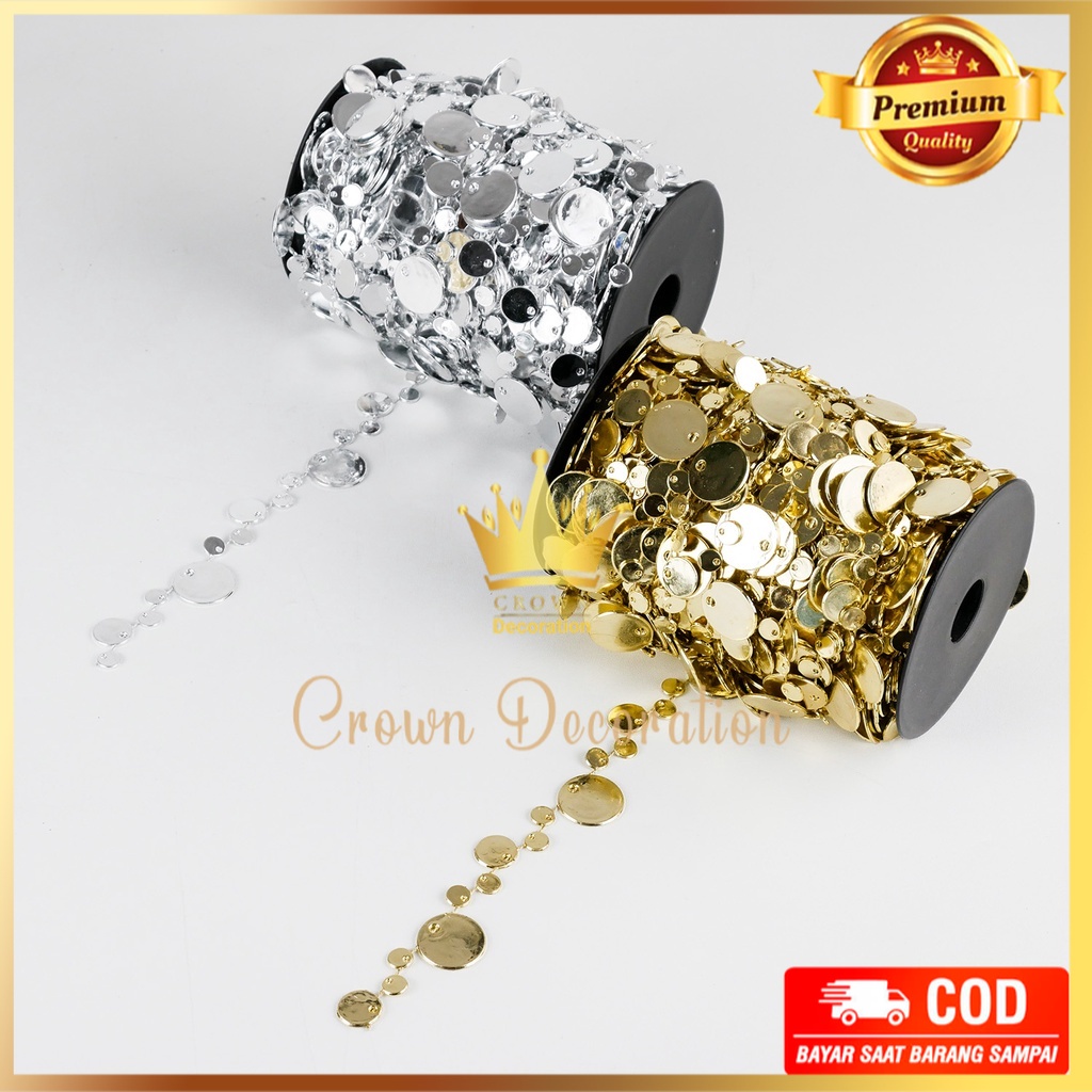 Coin Coil Chain BLING SEQUIN ROLL For Hanging Decoration Knick-Knacks ...