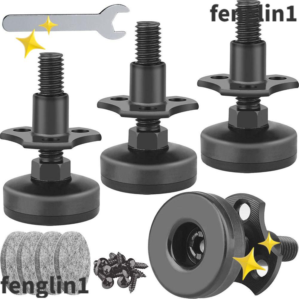 FENG 4 Packs Furniture Levelers, 3/8''16 Thread Carbon Steel Leveling