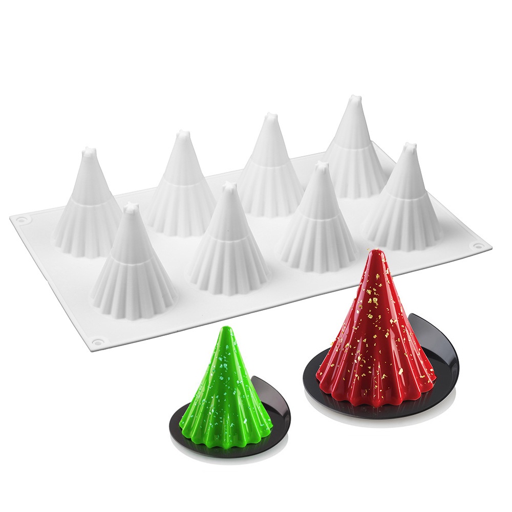 8-Cavity Christmas Tree Silicone Mold Mousse Cake Mold Christmas Cake ...