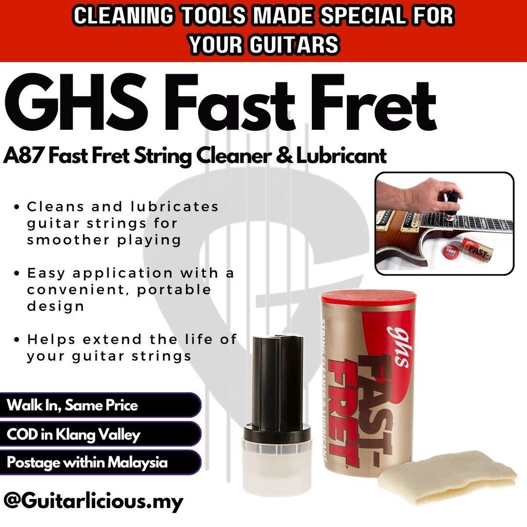 GHS A87 Strings FastFret Fast Fret String Cleaner and Lubricant Guitar