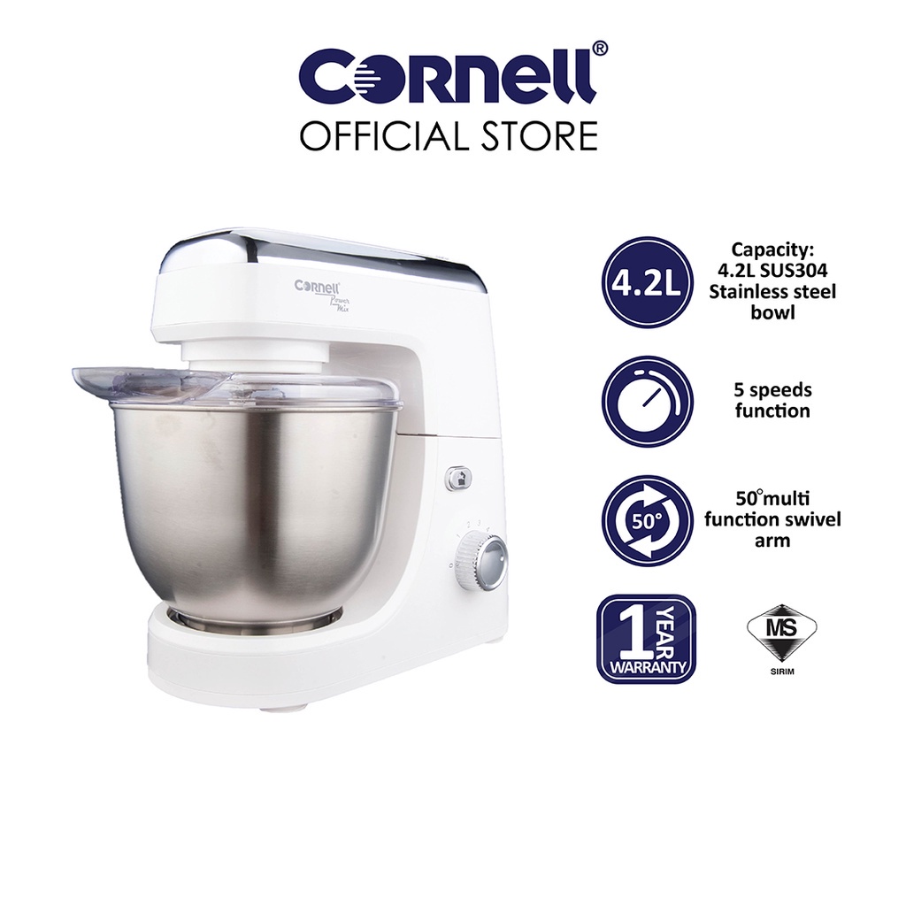 Cornell 5 Speeds 4.2L Heavy Duty Stand Mixer CSME600SSWH Shopee