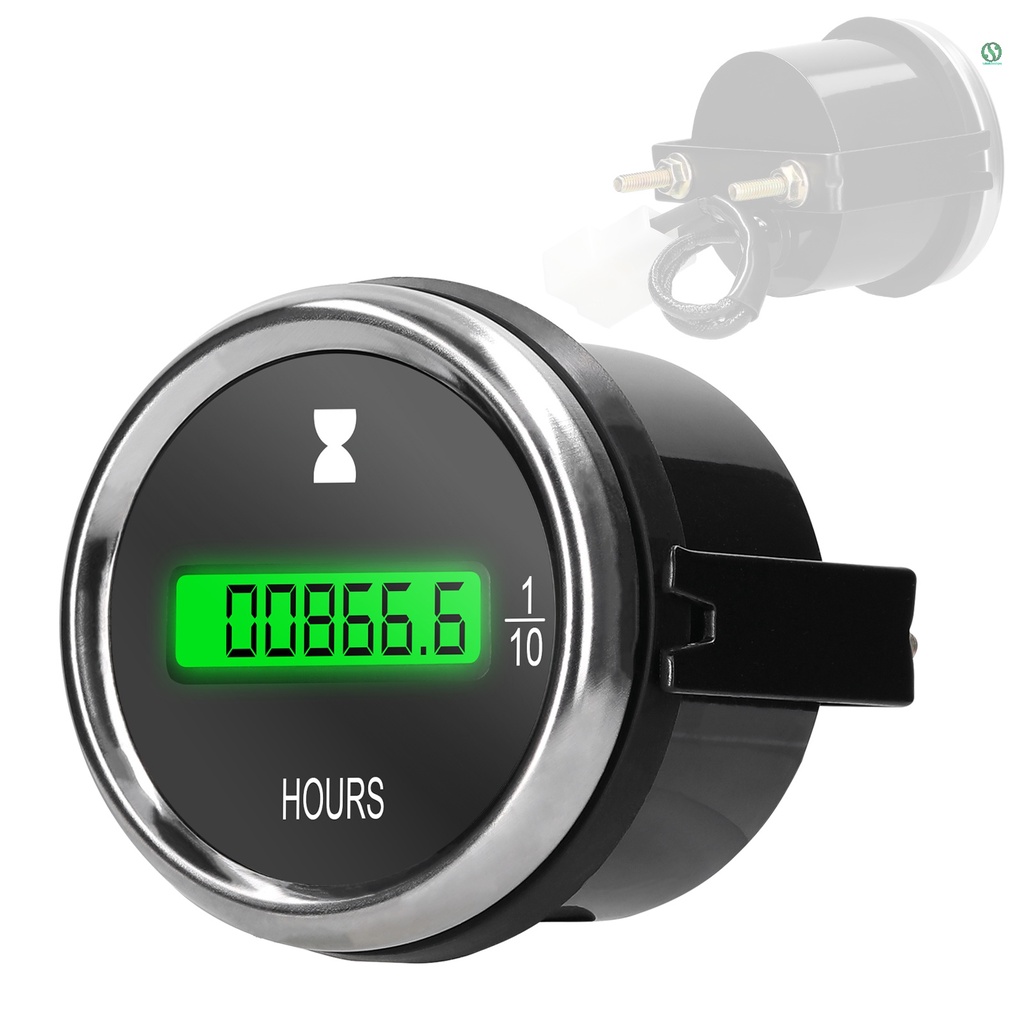 thumbnail image 2 of 52mm 12-Hour Digital Clock Gauge | 2-1/16" Waterproof For Car Truck Marine 2 of 6