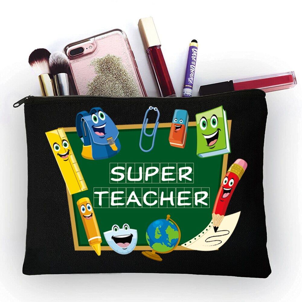 Teacher Gift Teacher Pattern Makeup Bag Pouch Outdoor Women Cosmetic ...