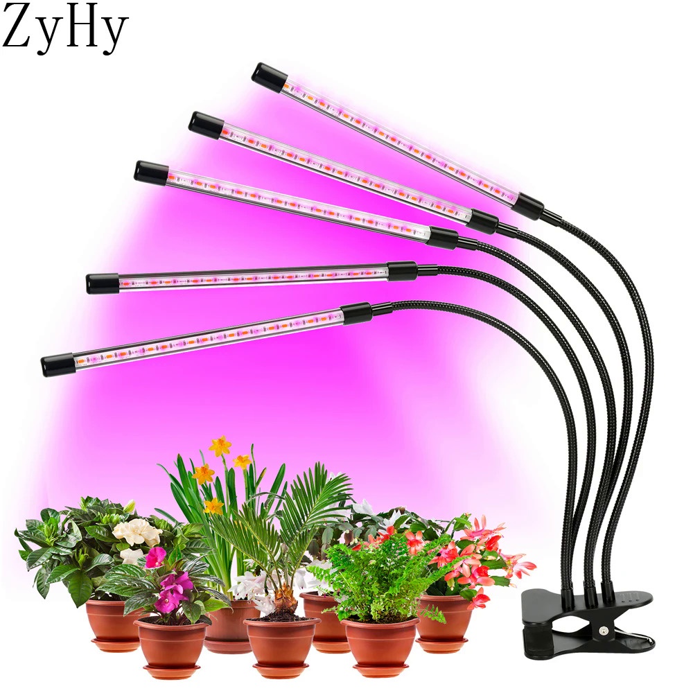 45W 5 Heads LED Grow Light Full Spectrum Phyto Lamp USB Clip-on Grow ...