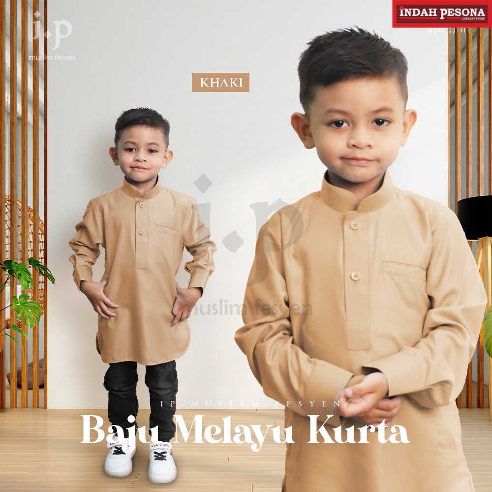 𝐈.𝐏 𝐌𝐮𝐬𝐥𝐢𝐦 𝟐𝟎𝟐𝟒😍 KHAKI Baju Kurta BUDAK Soft Cotton Slimfit / Size : 0 ...