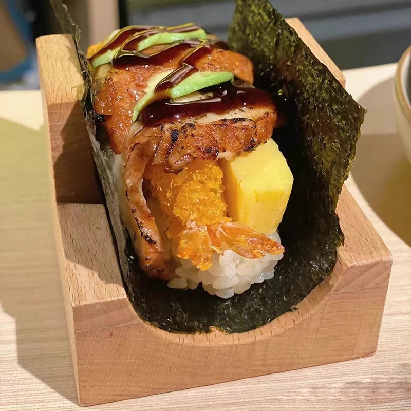 【tuilieyfish】 1Pc Japanese Sushi Rack Taco Snack Food Holder Wood Plate ...
