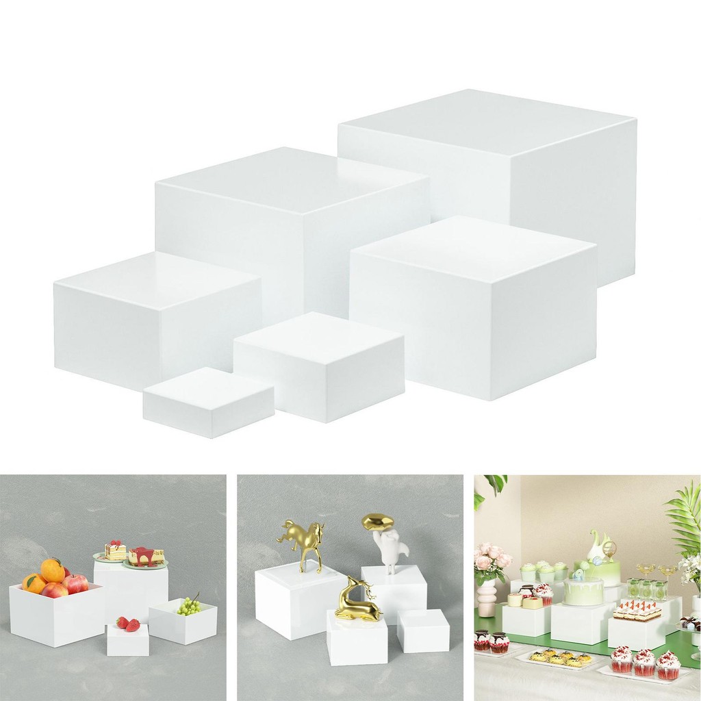 [perfeclanwv] 6 Pieces Buffet Riser Acrylic Cube Display Nesting ...