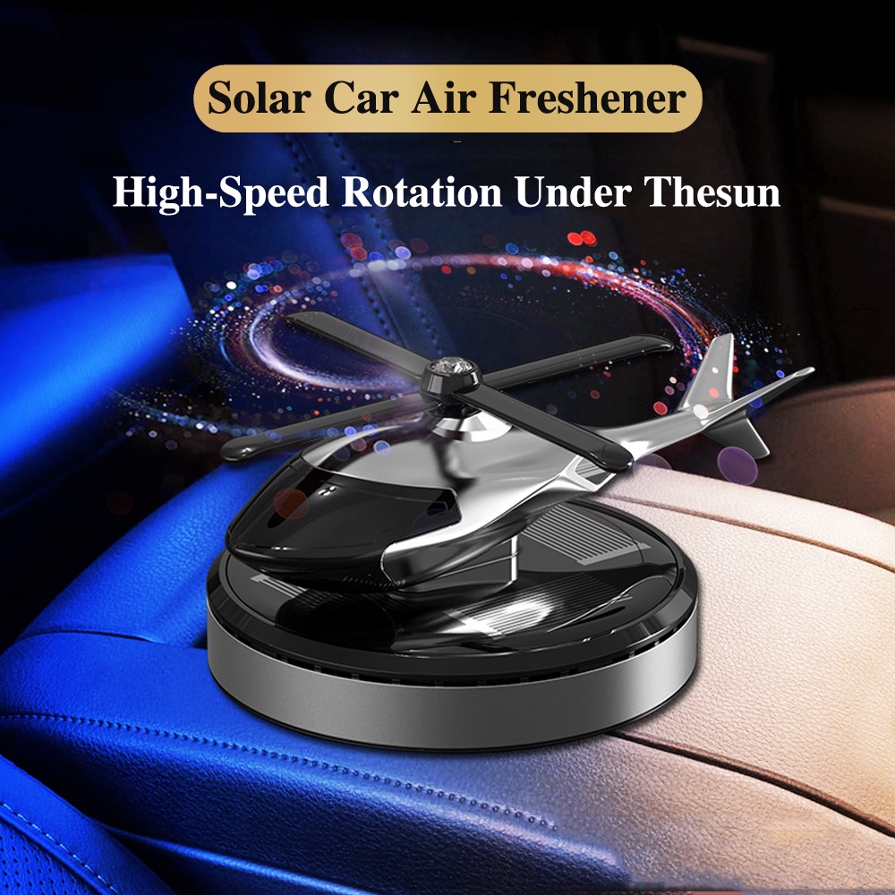 Auto Air Freshener Helicopter Aircraft Model Solar Aromatherapy Alloy