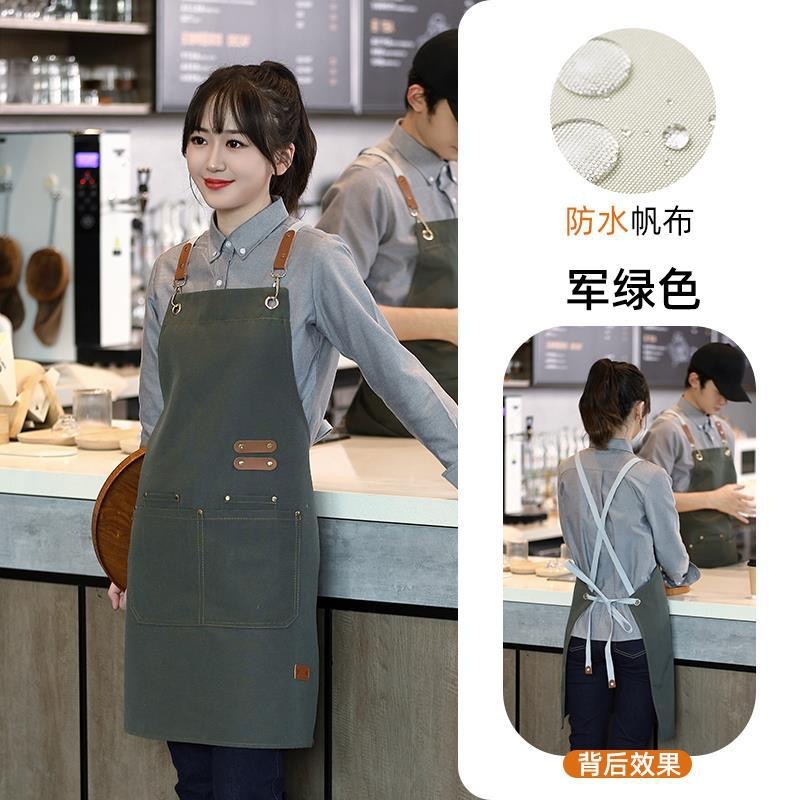 Premium Canvas Apron Fashionable Cafe Aprons Waterproof