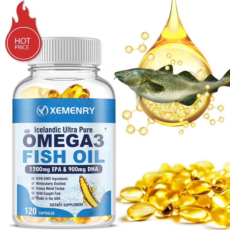Premium Omega 3 Fish Oil Supplement - Burp-Free Fish Oil with EPA & DHA ...