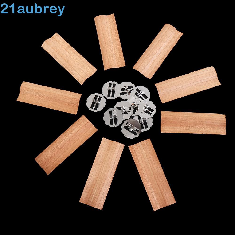 AUBREY1 Candle Wicks Wooden Sshaped With Base DIY Large Flame Handmade