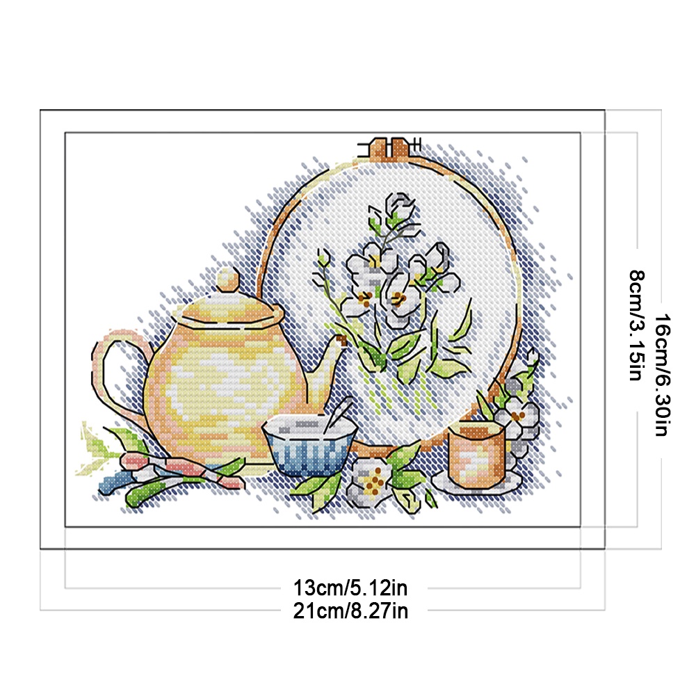 Embroidery Eco-cotton Thread 14CT Printed Still Life Cross Stitch Kit ...
